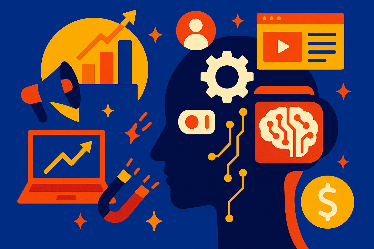 ilustração em artigo de blog sobre inteligencia artificial no marketing