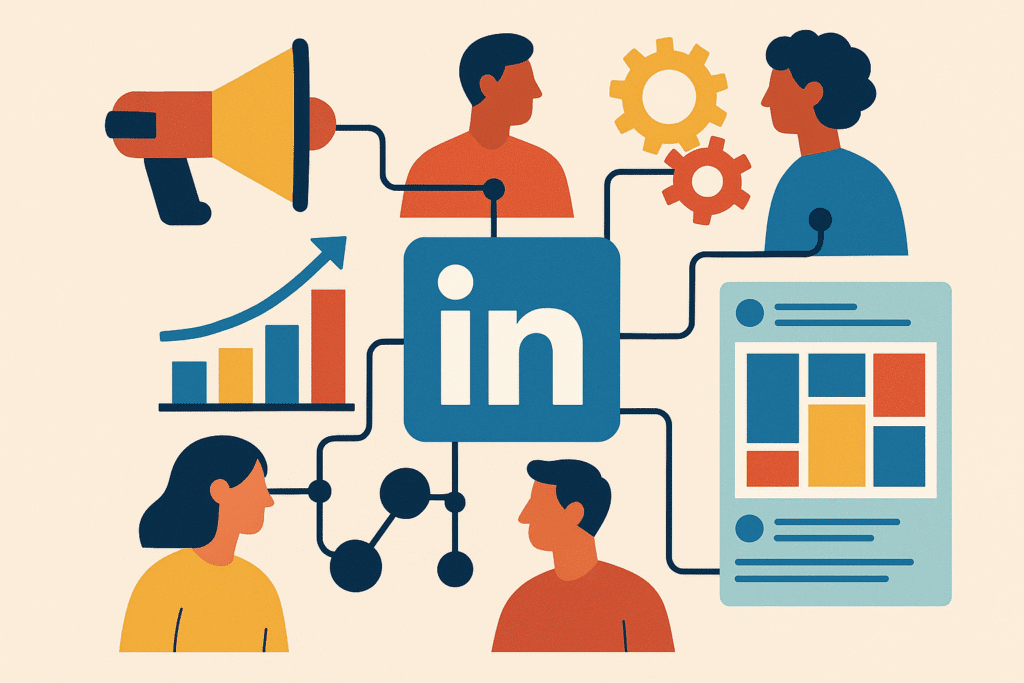 ilustração para artigo de blog sobre linkedin para empresas