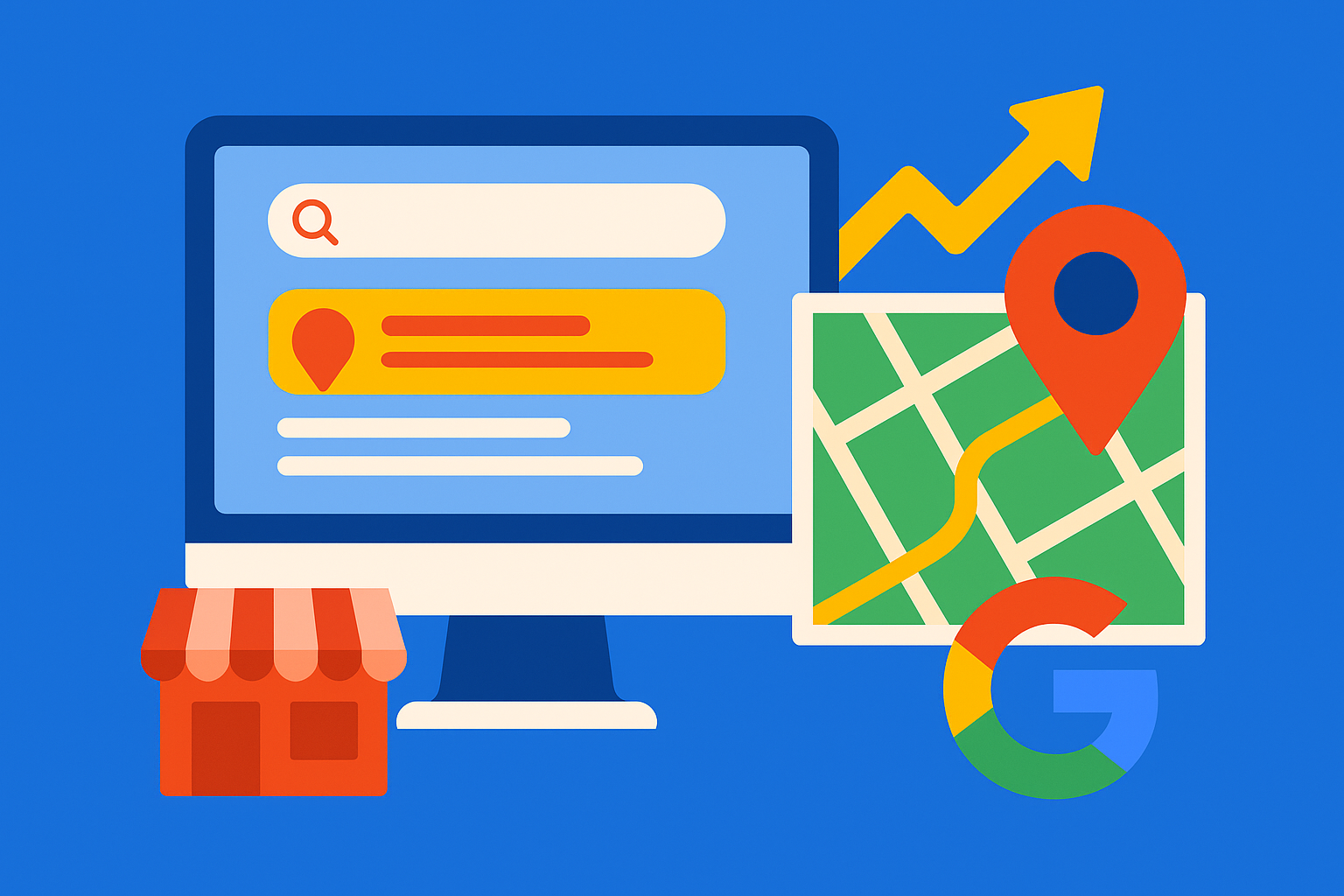 ilustração em artigo de blog sobre como colocar minha empresa no google